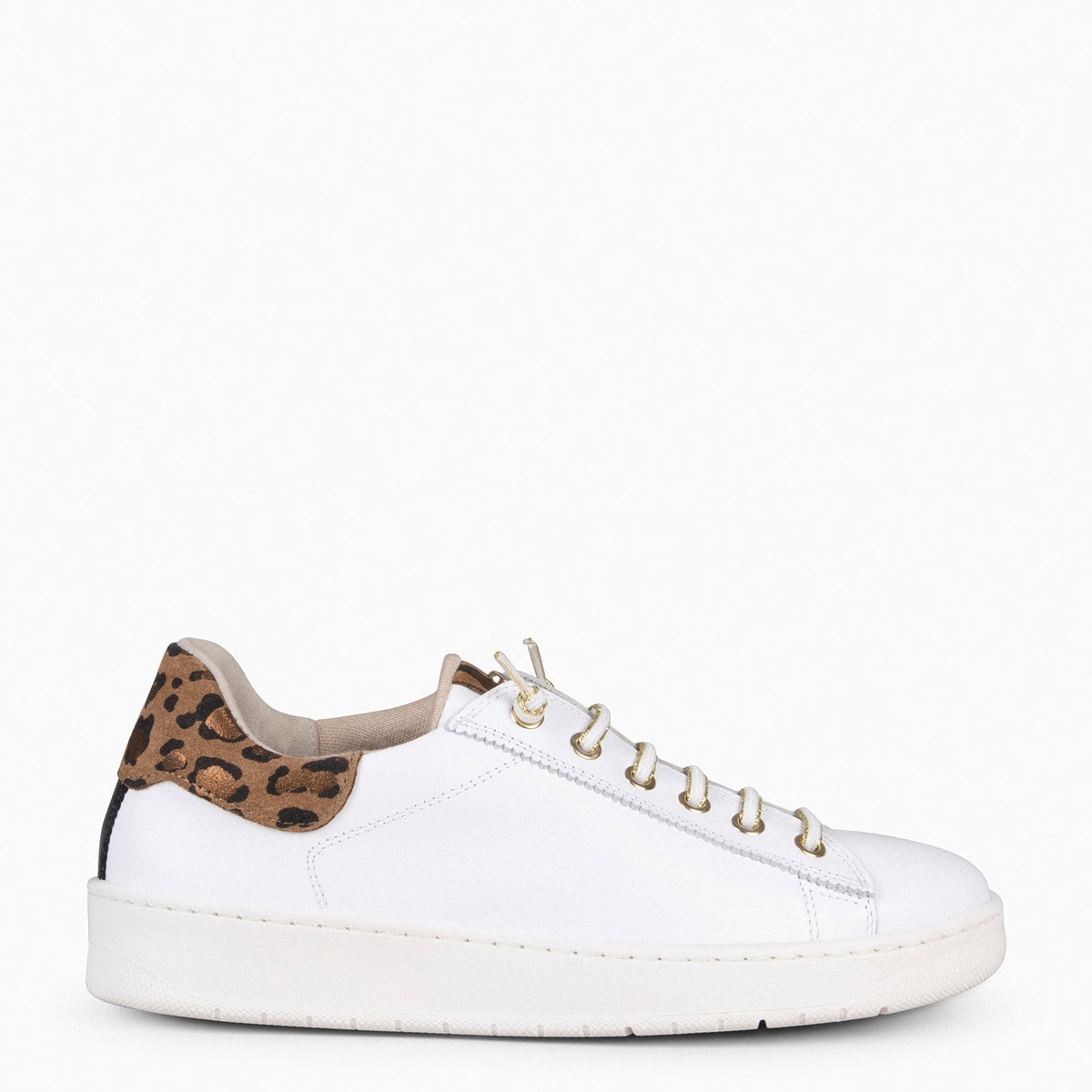 NANTES - Zapatillas Elegantes Blanco y LEOPARDO